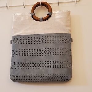 GRAMERCY & GRAND Women's Faux Suede and Canvas Handbag